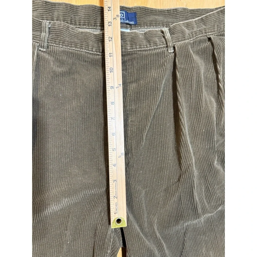 Vintage Polo Ralph Lauren Corduroy Pants Mens 40x34 Brown Pleated Polo Country